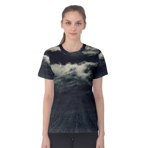 Dark Night Landscape Scene Women s Cotton Tee by dflcprintsclothing