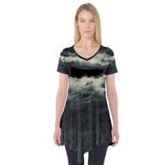 Dark Night Landscape Scene Short Sleeve Tunic 