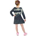 Dark Night Landscape Scene Kids  Long Sleeve Velvet Dress View2