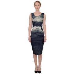 Dark Night Landscape Scene Sleeveless Pencil Dress by dflcprintsclothing