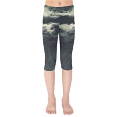 Dark Night Landscape Scene Kids  Capri Leggings  by dflcprintsclothing