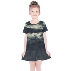 Dark Night Landscape Scene Kids  Simple Cotton Dress by dflcprintsclothing