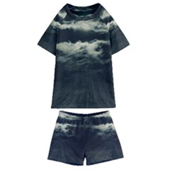 Dark Night Landscape Scene Kids  Swim Tee And Shorts Set by dflcprintsclothing