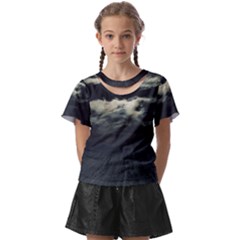 Dark Night Landscape Scene Kids  Front Cut Tee by dflcprintsclothing