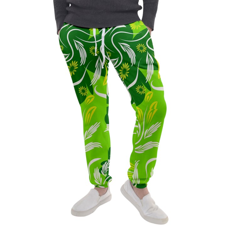 Folk flowers pattern Floral surface design Seamless pattern Men s Jogger Sweatpants