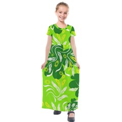 Folk Flowers Pattern Floral Surface Design Seamless Pattern Kids  Short Sleeve Maxi Dress by Eskimos