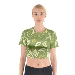 Folk Flowers Pattern Floral Surface Design Seamless Pattern Cotton Crop Top by Eskimos