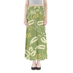 Folk Flowers Pattern Floral Surface Design Seamless Pattern Full Length Maxi Skirt by Eskimos