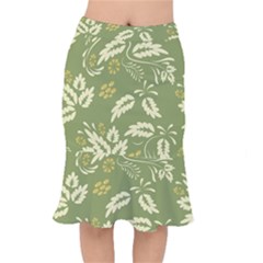 Folk Flowers Pattern Floral Surface Design Seamless Pattern Short Mermaid Skirt