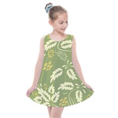 Folk Flowers Pattern Floral Surface Design Seamless Pattern Kids  Summer Dress by Eskimos