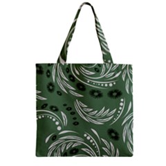 Folk Flowers Pattern Floral Surface Design Seamless Pattern Zipper Grocery Tote Bag by Eskimos