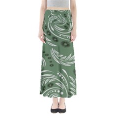 Folk Flowers Pattern Floral Surface Design Seamless Pattern Full Length Maxi Skirt by Eskimos