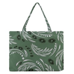 Folk Flowers Pattern Floral Surface Design Seamless Pattern Zipper Medium Tote Bag by Eskimos