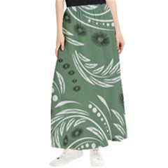 Folk Flowers Pattern Floral Surface Design Seamless Pattern Maxi Chiffon Skirt by Eskimos