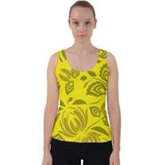 Folk Flowers Pattern Floral Surface Design Seamless Pattern Velvet Tank Top by Eskimos