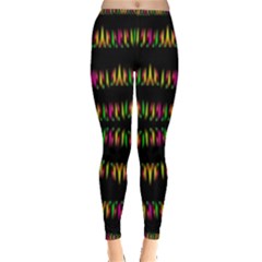 Candle Lights In Warm Cozy Festive Style Leggings  by pepitasart