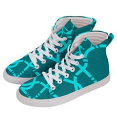 Teal Broken Men s Hi-top Skate Sneakers by SeaworthyClothing