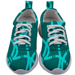 Teal Broken Kids Athletic Shoes by SeaworthyClothing