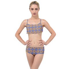 Sunflower Blue Burst Layered Top Bikini Set