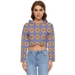 Sunflower Blue Burst Women s Lightweight Cropped Hoodie