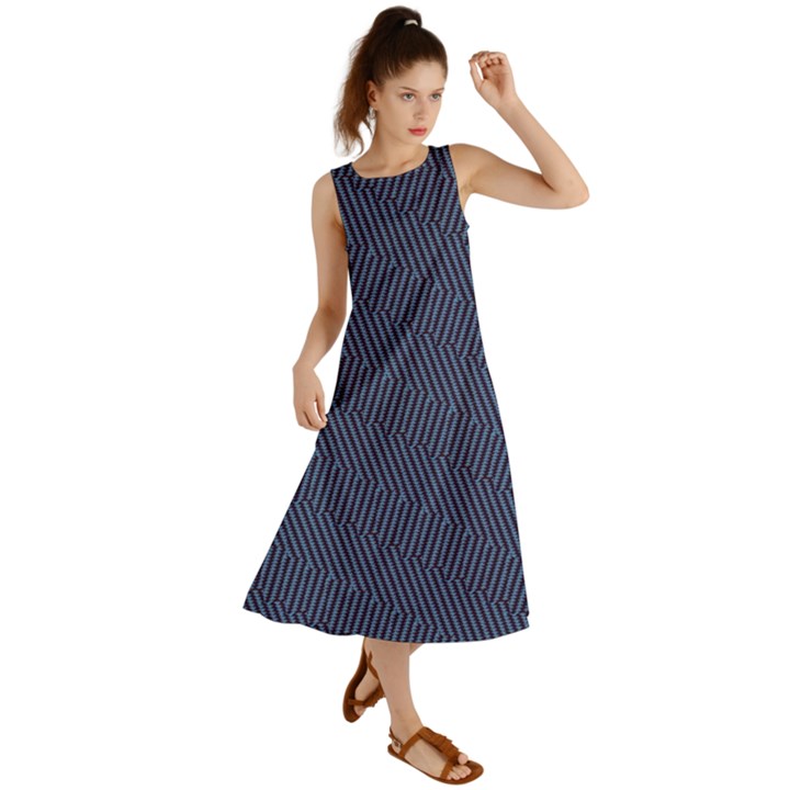 Blue Craft Summer Maxi Dress