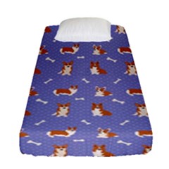 Cute Corgi Dogs Fitted Sheet (single Size) by SychEva