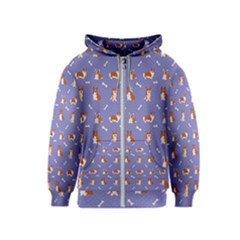 Cute Corgi Dogs Kids  Zipper Hoodie by SychEva