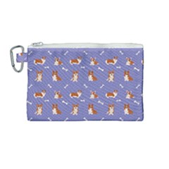 Cute Corgi Dogs Canvas Cosmetic Bag (medium) by SychEva