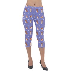 Cute Corgi Dogs Lightweight Velour Capri Leggings  by SychEva