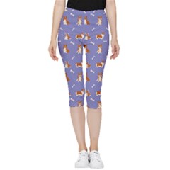 Cute Corgi Dogs Inside Out Lightweight Velour Capri Leggings  by SychEva