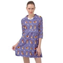 Cute Corgi Dogs Mini Skater Shirt Dress by SychEva