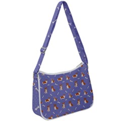 Cute Corgi Dogs Zip Up Shoulder Bag by SychEva