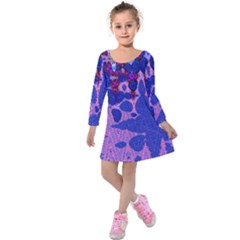 Abstract Geometric Kids  Long Sleeve Velvet Dress by SeaworthyClothing