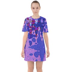 Abstract Geometric Sixties Short Sleeve Mini Dress