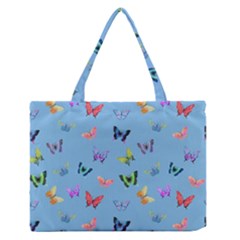 Multicolored Butterflies Whirl Zipper Medium Tote Bag by SychEva