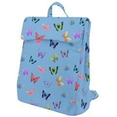 Multicolored Butterflies Whirl Flap Top Backpack by SychEva