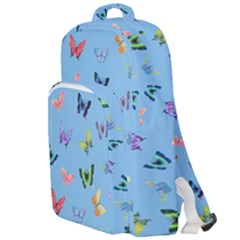 Multicolored Butterflies Whirl Double Compartment Backpack by SychEva