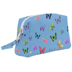 Multicolored Butterflies Whirl Wristlet Pouch Bag (large) by SychEva