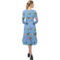 Multicolored Butterflies Whirl Ruffle End Midi Chiffon Dress View2