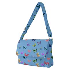 Multicolored Butterflies Whirl Full Print Messenger Bag (m) by SychEva