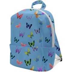 Multicolored Butterflies Whirl Zip Up Backpack by SychEva