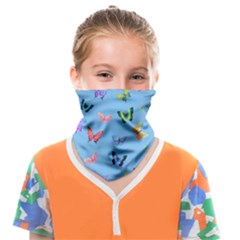 Multicolored Butterflies Whirl Face Covering Bandana (kids) by SychEva