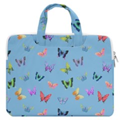 Multicolored Butterflies Whirl Macbook Pro Double Pocket Laptop Bag (large)