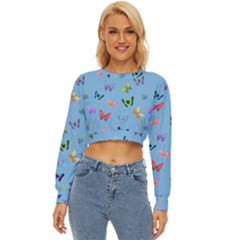 Multicolored Butterflies Whirl Lightweight Long Sleeve Sweatshirt