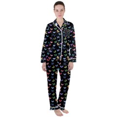 Bright And Beautiful Butterflies Satin Long Sleeve Pajamas Set by SychEva