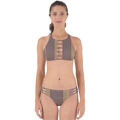 Seventies Tan Gray Perfectly Cut Out Bikini Set by themeaniestore