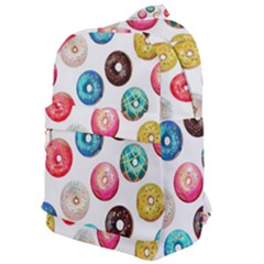 Delicious Multicolored Donuts On White Background Classic Backpack by SychEva