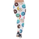 Delicious Multicolored Donuts On White Background Velvet Leggings View2