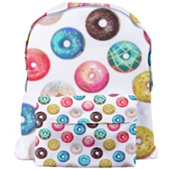 Delicious Multicolored Donuts On White Background Giant Full Print Backpack by SychEva