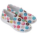 Delicious Multicolored Donuts On White Background Women s Lightweight Slip Ons View3